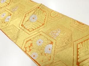 アンティーク　亀甲に若松・菊桐模様織出し袋帯（材料）